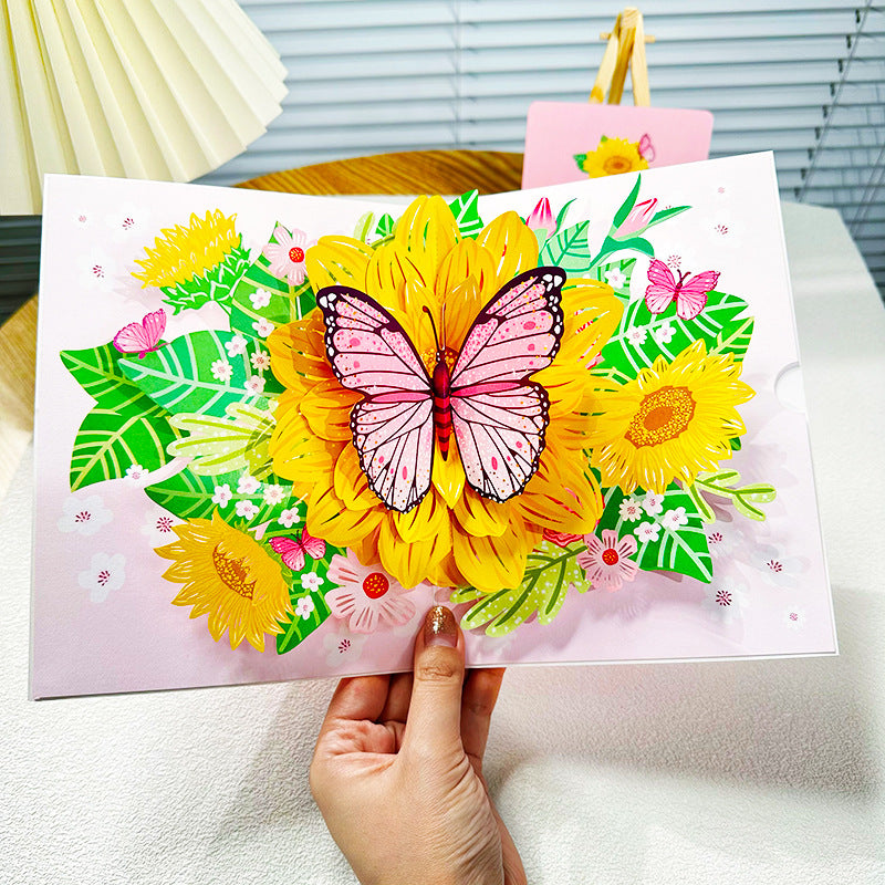 3D Sunflower Birthday Greeting Card