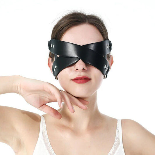 Black Leather Alternative Eye Mask