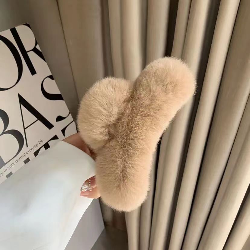 Luxury Real Rabbit Fur Hair Claw - Cute Ponytail Holder