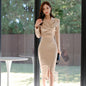 Double-breasted Suit Slit Skirt Elegance Dress