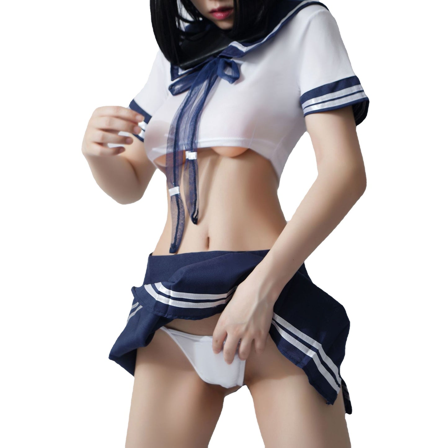 Free Shipping for Sexy Student Uniform Pleated Skirt Sailor Suit Set