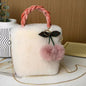 Faux Rabbit Fur Cherry Bag, Cute Ladies' Tote