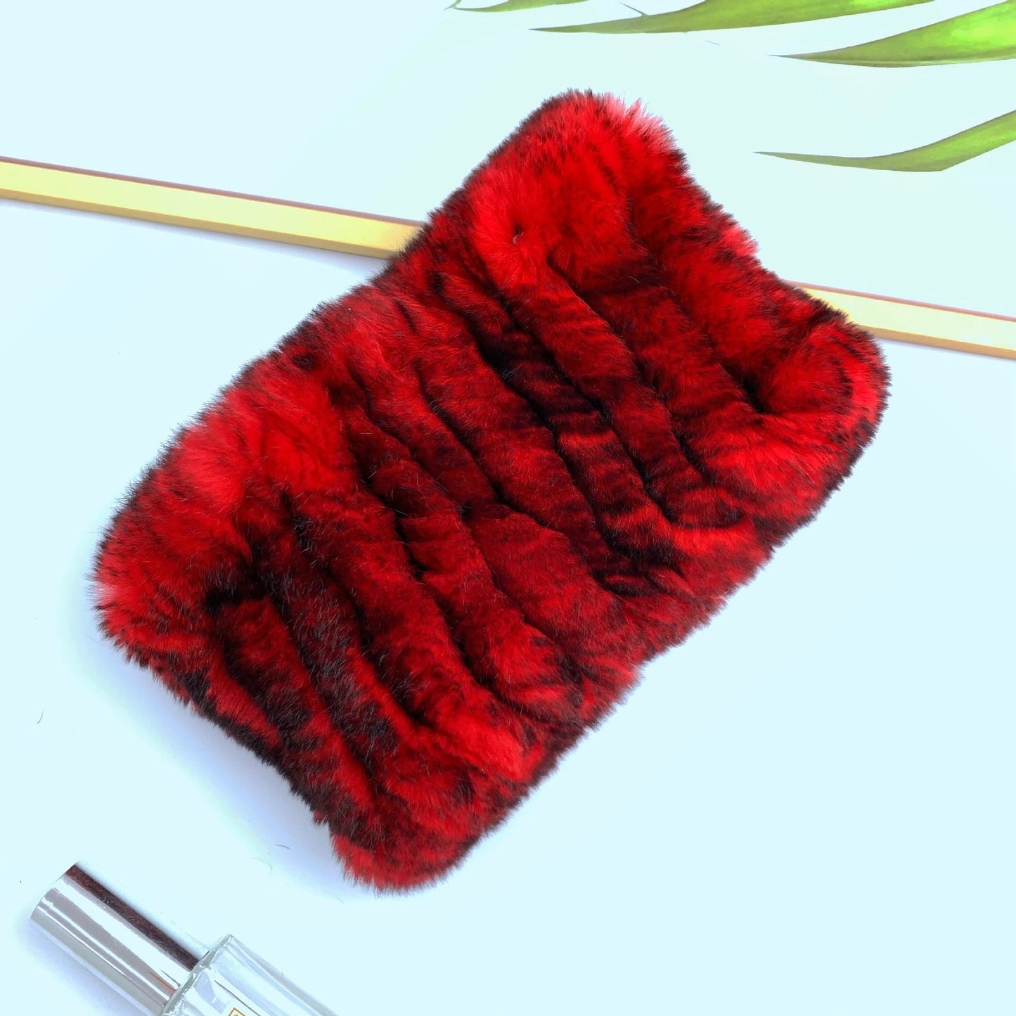 Warm Real Rabbit Fur Neck Warmer - Elastic Design