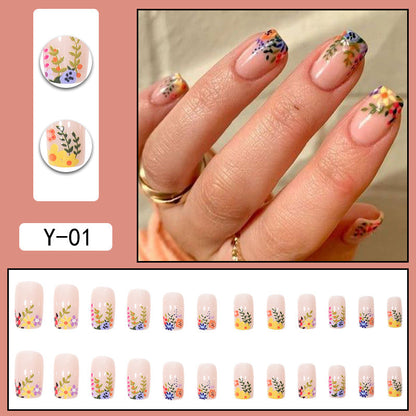 Summer Flower Fall Nails: Digital Printed Removable Nail Tips