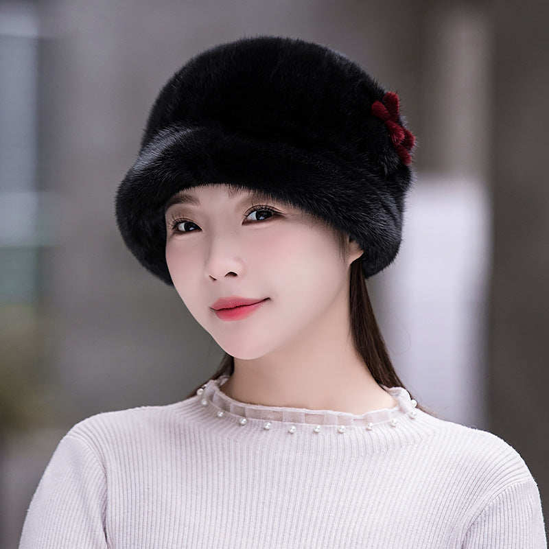 Winter Mink Fur Ear Flap Hat - Elegant & Warm