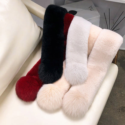 Real Rabbit Fur Velvet-Touch Winter Scarf - Warm & Stylish