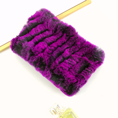 Warm Real Rabbit Fur Neck Warmer - Elastic Design