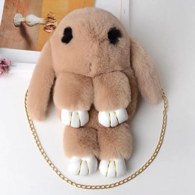 Cute Cartoon Bunny Faux Fur Crossbody Bag