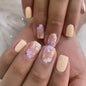 Spring Summer Minimalist INS Style Light Yellow Flower Press-On Nails