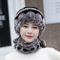 Winter Real Rabbit Fur Hat & Neck Warmer Set - Stylish & Warm