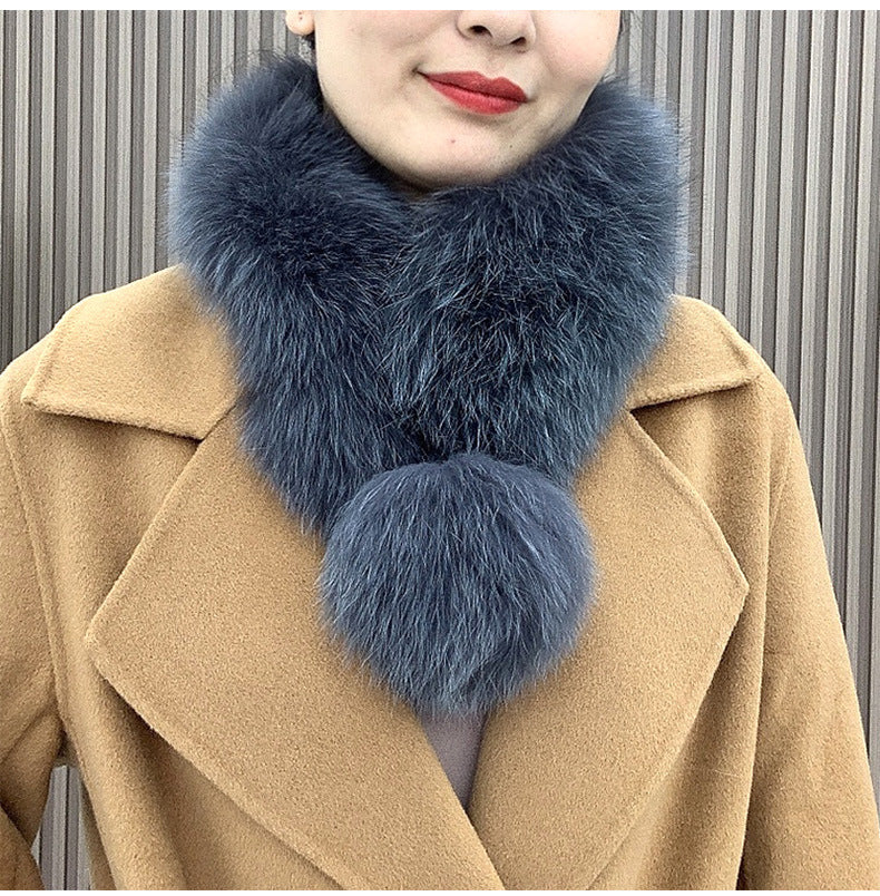 Warm Fox Fur Scarf - Winter Accessory