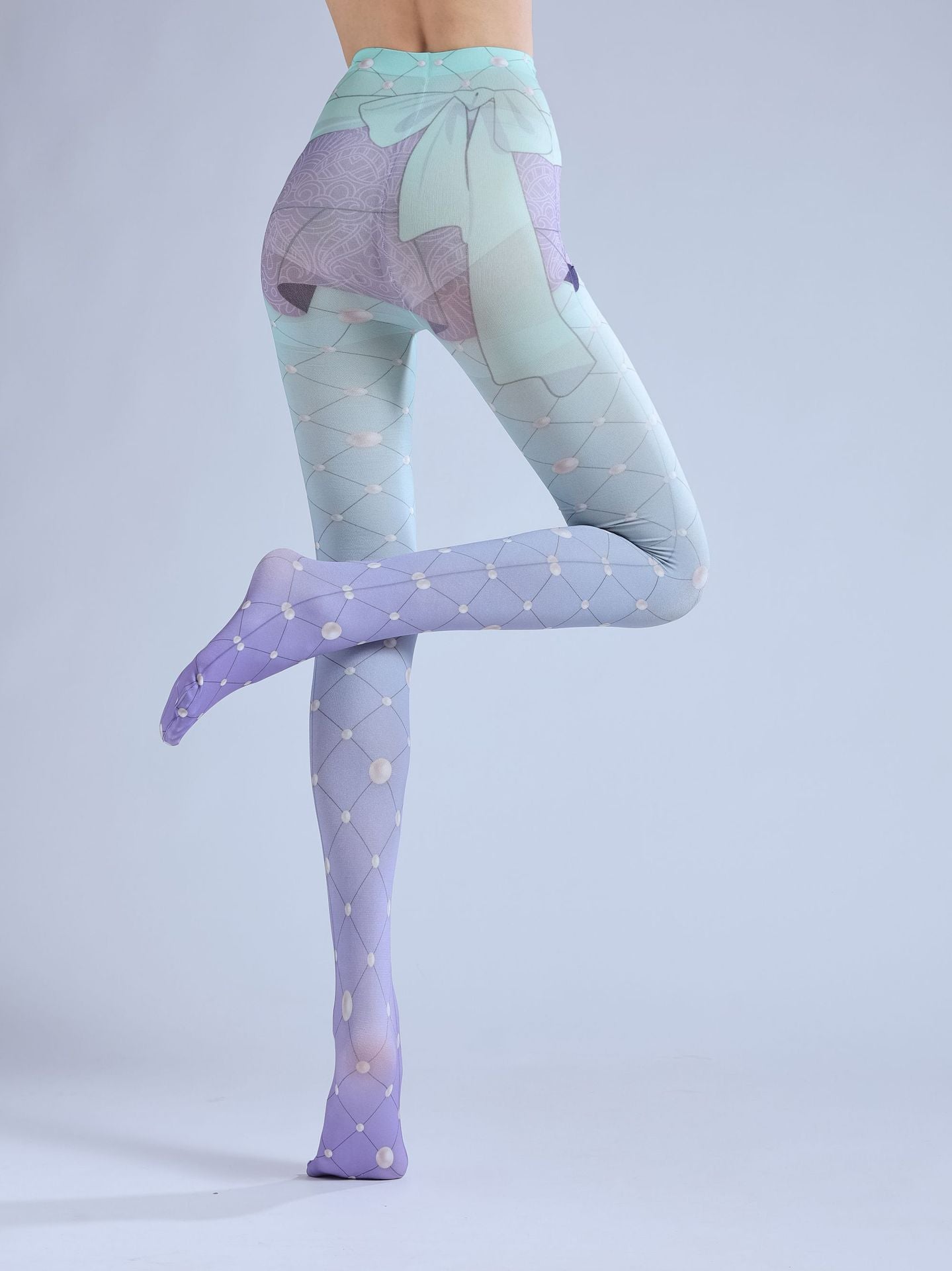 Purple Gradual Change Lolita Stockings Mesh Pantyhose