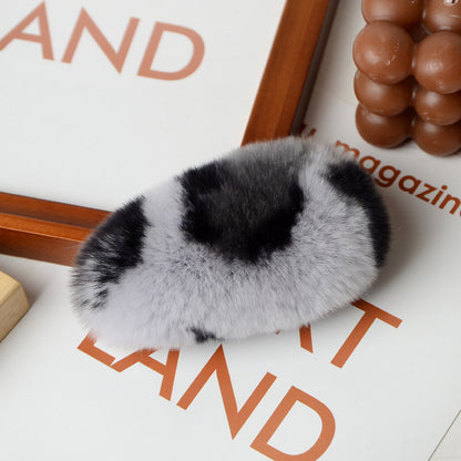 Cute Faux Fur Hair Clip - Korean Trendy Accessory