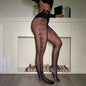 Sexy Flame Pattern Fishing Net Beautiful Legs Stockings Without Gear Backing Black Silk Peach Buttocks Pantyhose