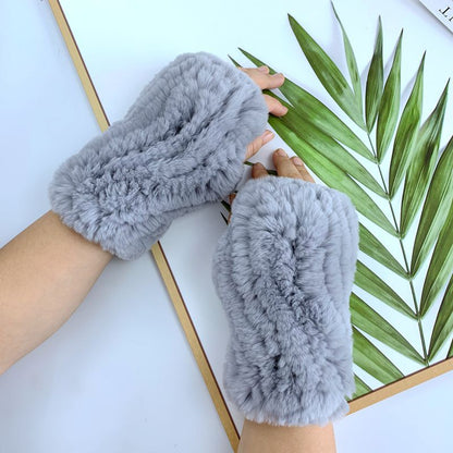 Cute Real Rabbit Fur Mittens - Warm & Stylish