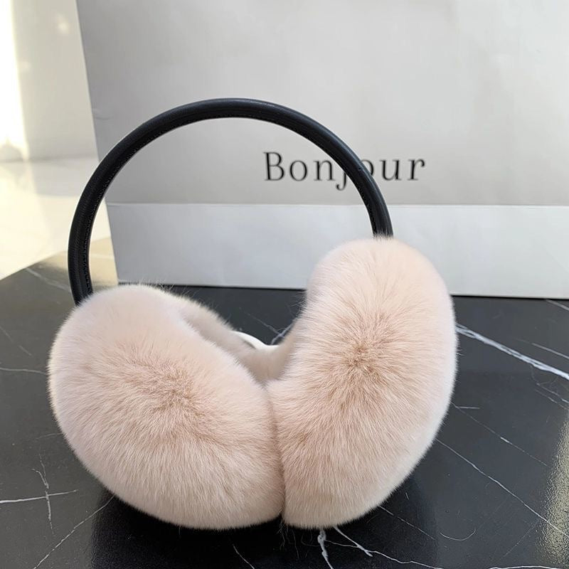 Cute Real Rabbit Fur Ear Muffs - Warm & Stylish