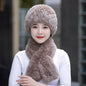 Winter Real Rabbit Fur Set - Hat & Scarf