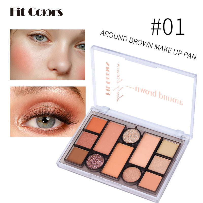 New Fashion 12-Color Multi-Use Face Powder Palette with Matte and Shimmer-Homeunderwear