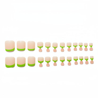 Wholesale French Minimalist Toe Nails 24-Piece Summer Fresh