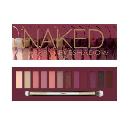 12-Color Cherry Eyeshadow Palette - Matte & Shimmer