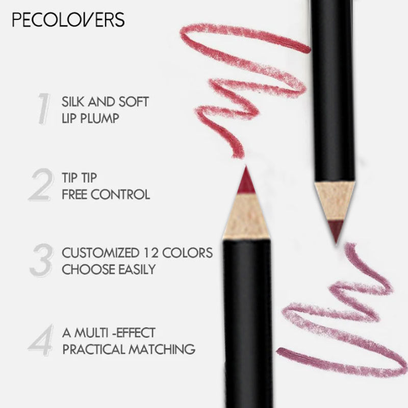 New Fashion 12-Color Matte Lip Liner Set Long-Lasting Lip Pencil-Homeunderwear