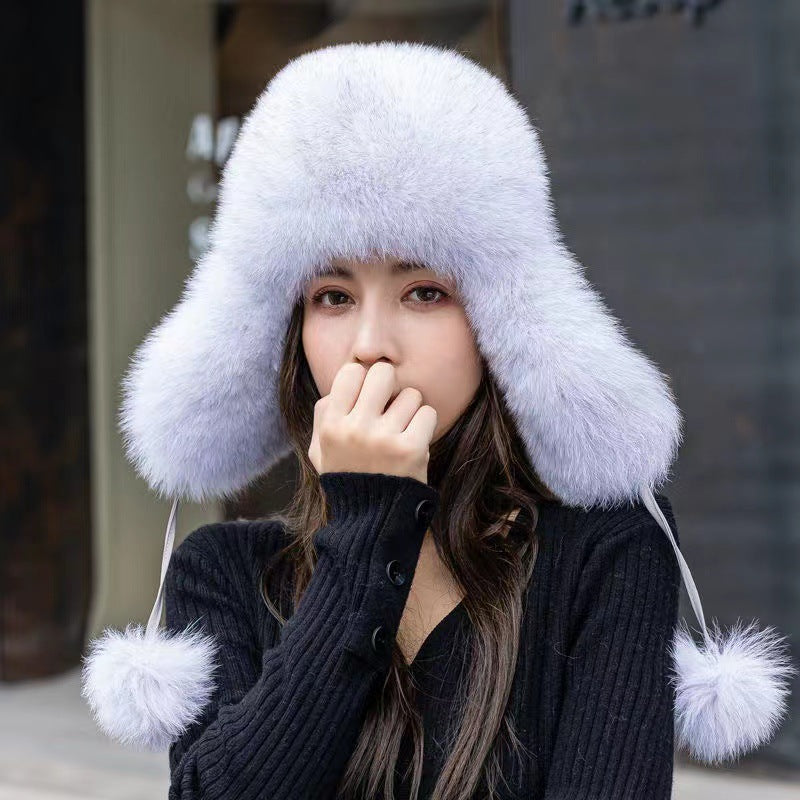 Winter Fox Fur Ear Flap Hat - Stylish & Warm