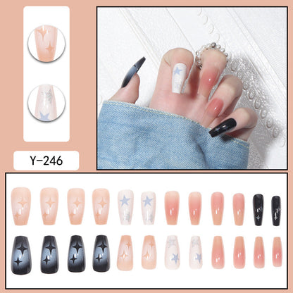 Y6 Ins Trendy Fall Nails: Almond Flashy Nail Tips