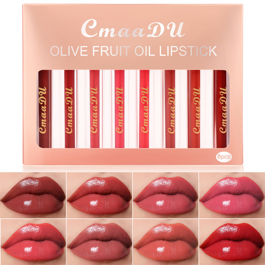 8-Piece Olive Creamy Gloss Lipstick Set-Homeunderwear