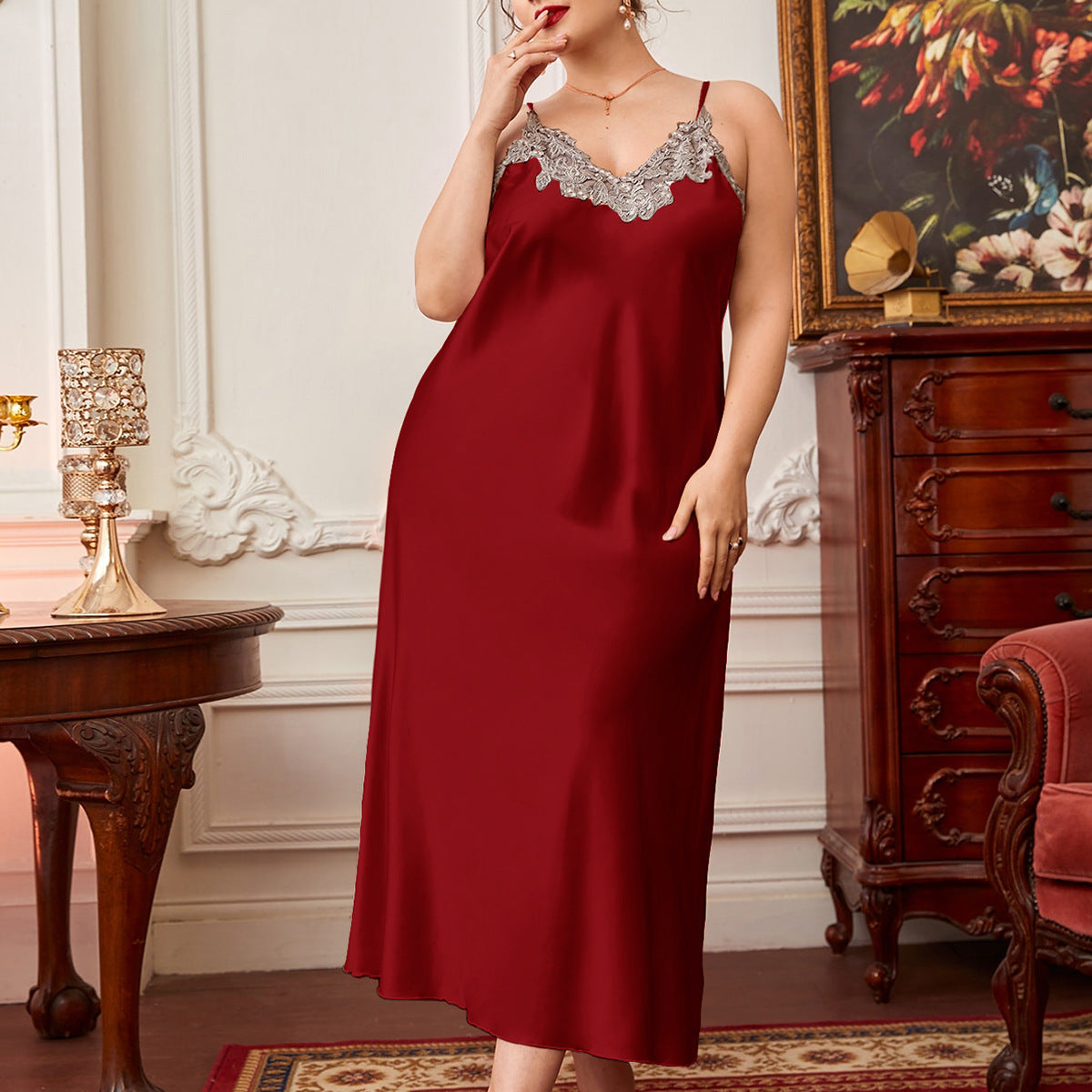 Plus Size Thin Fashion Lace Pajamas