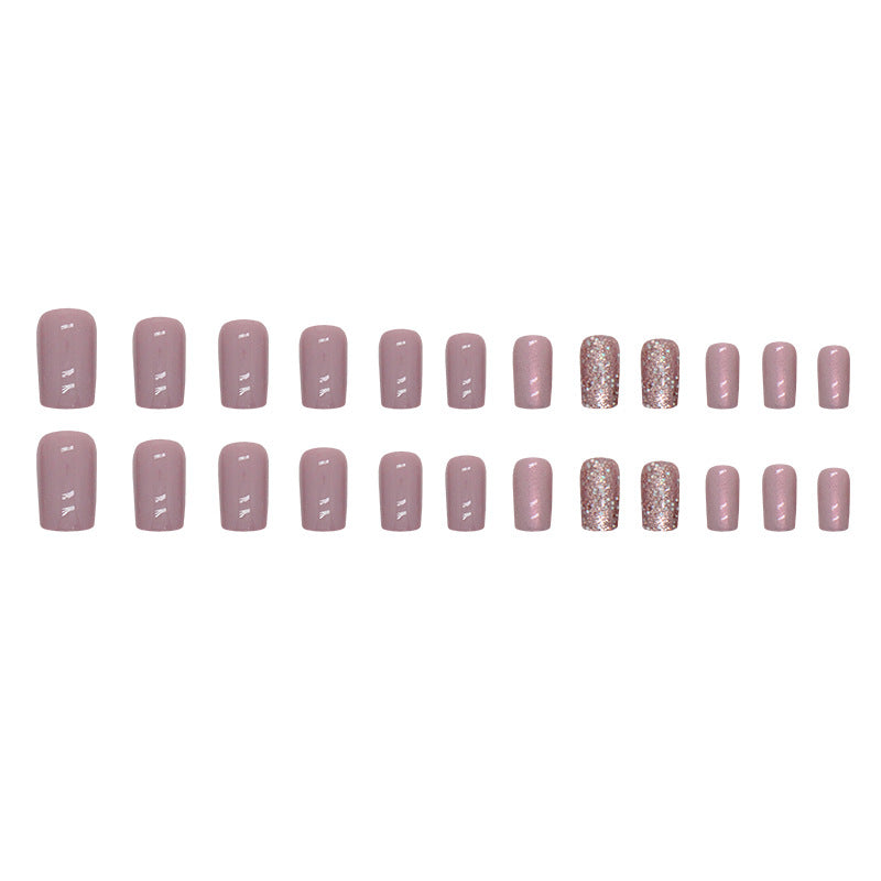 Ultra-Shiny Aurora Solid Color Mid-Length Square Nails