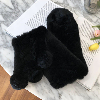 Winter Real Rabbit Fur Scarf - Stylish & Warm