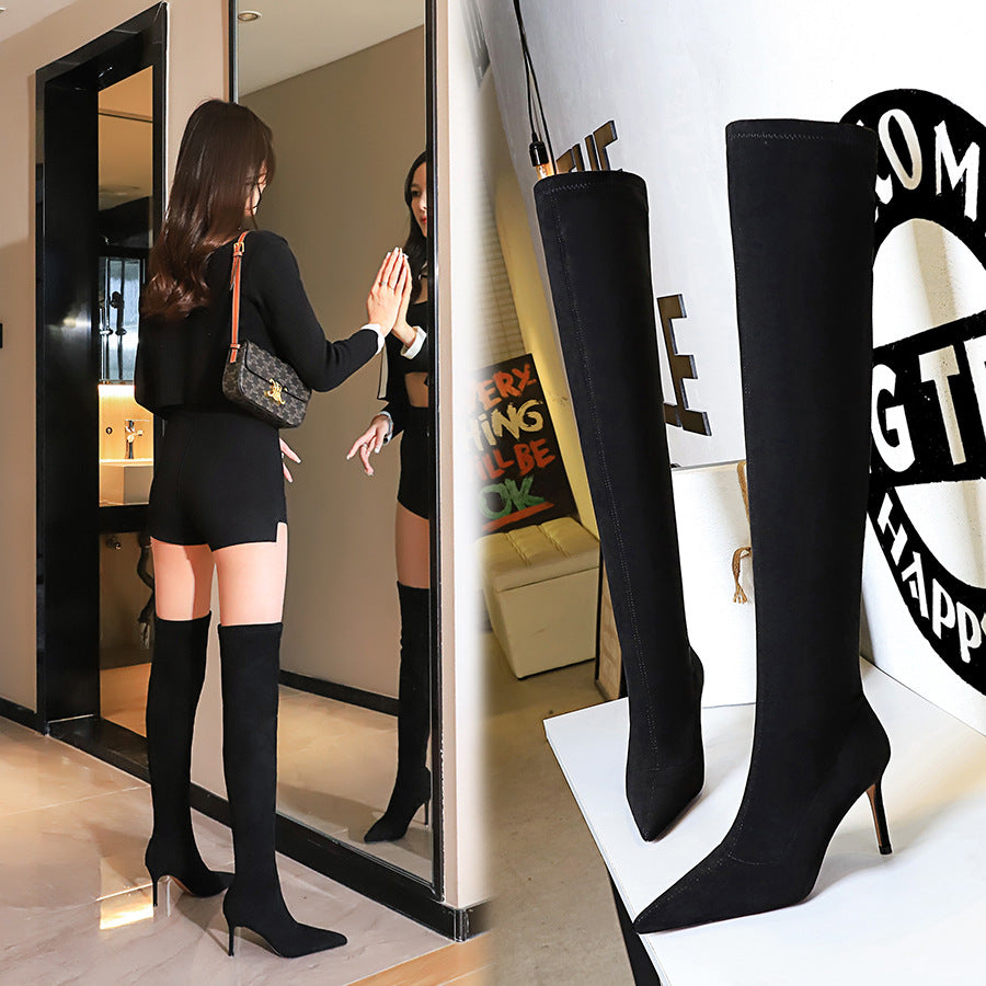 Fashion Sleek High Heel Suede Over the Knee Boots