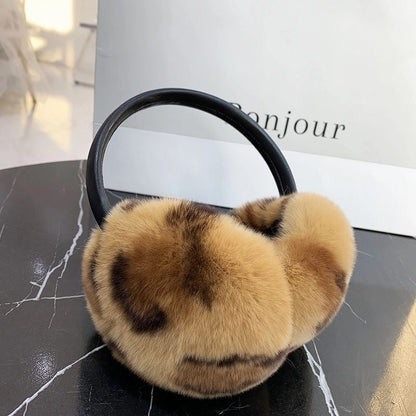 Cute Real Rabbit Fur Ear Muffs - Warm & Stylish