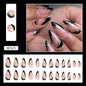 Trendy Black French Nail Stickers with Irregular Gold Foil