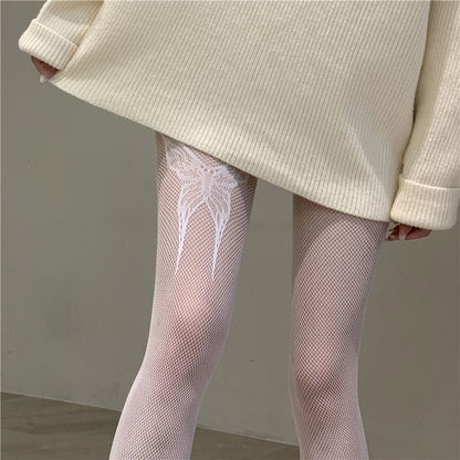 Summer Unhooked Single-legged Butterfly Net Socks Fishing Net Pantyhose