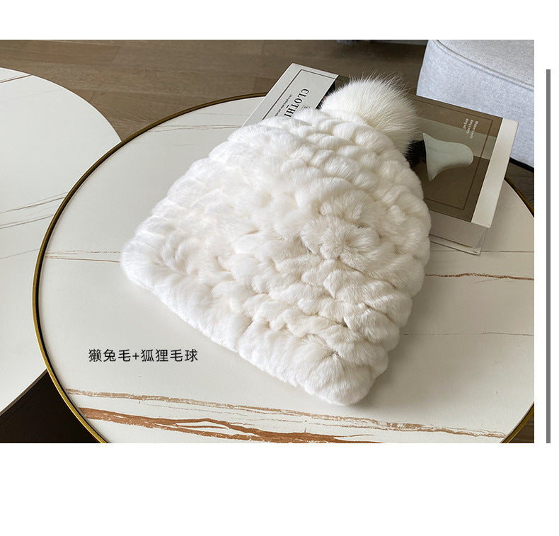 Winter Real Rabbit Fur Ear Flap Hat - Stylish & Warm