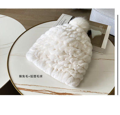 Winter Real Rabbit Fur Ear Flap Hat - Stylish & Warm