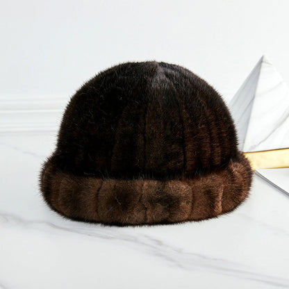 Elegant Mink Fur Beret - Warm Winter Accessory