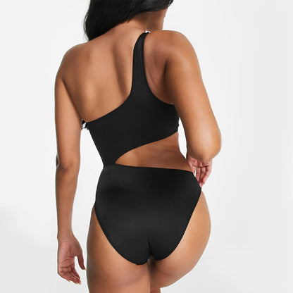 Monochrome Contrast Cut-Out Swimsuit