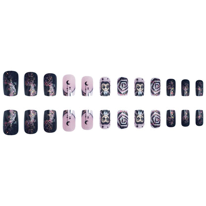 Enchanted Purple Glitter Nail Stickers for Halloween