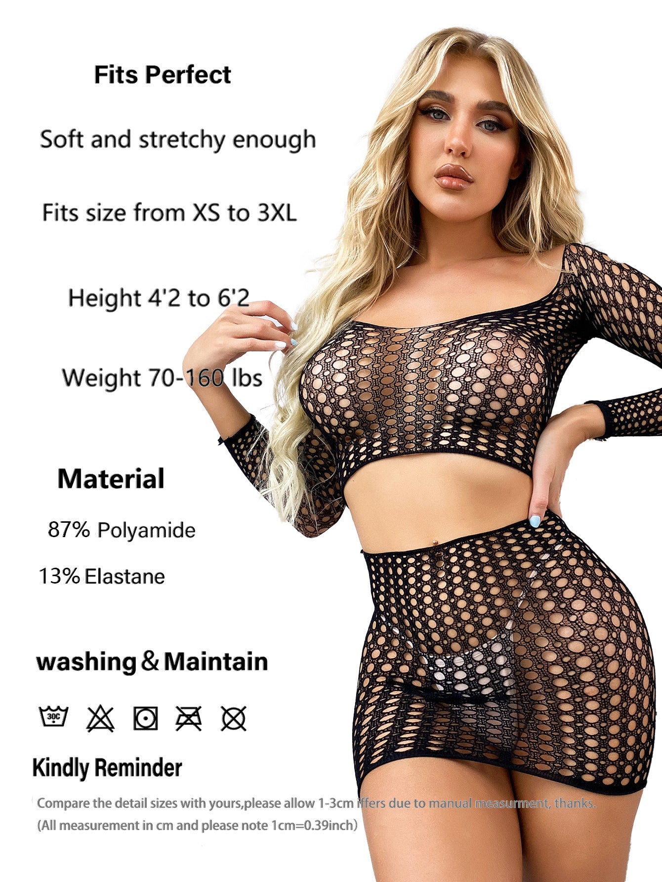 Sexy Large Size Passion Temptation Fishing Net Open Skirt Two-piece Set Large Size Erotic Underwear