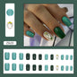 Spring Summer Flashy Fresh Green Diamond Nails, Medium Length Square-Homeunderwear