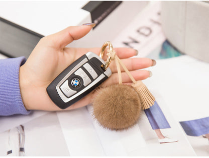 Mink Fur Mini Pom Pom Keychain & Bag Charm