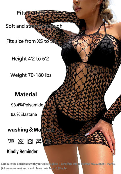 Sexy Fishnet Tights Sleeves Hollowed Out Sex Underwear