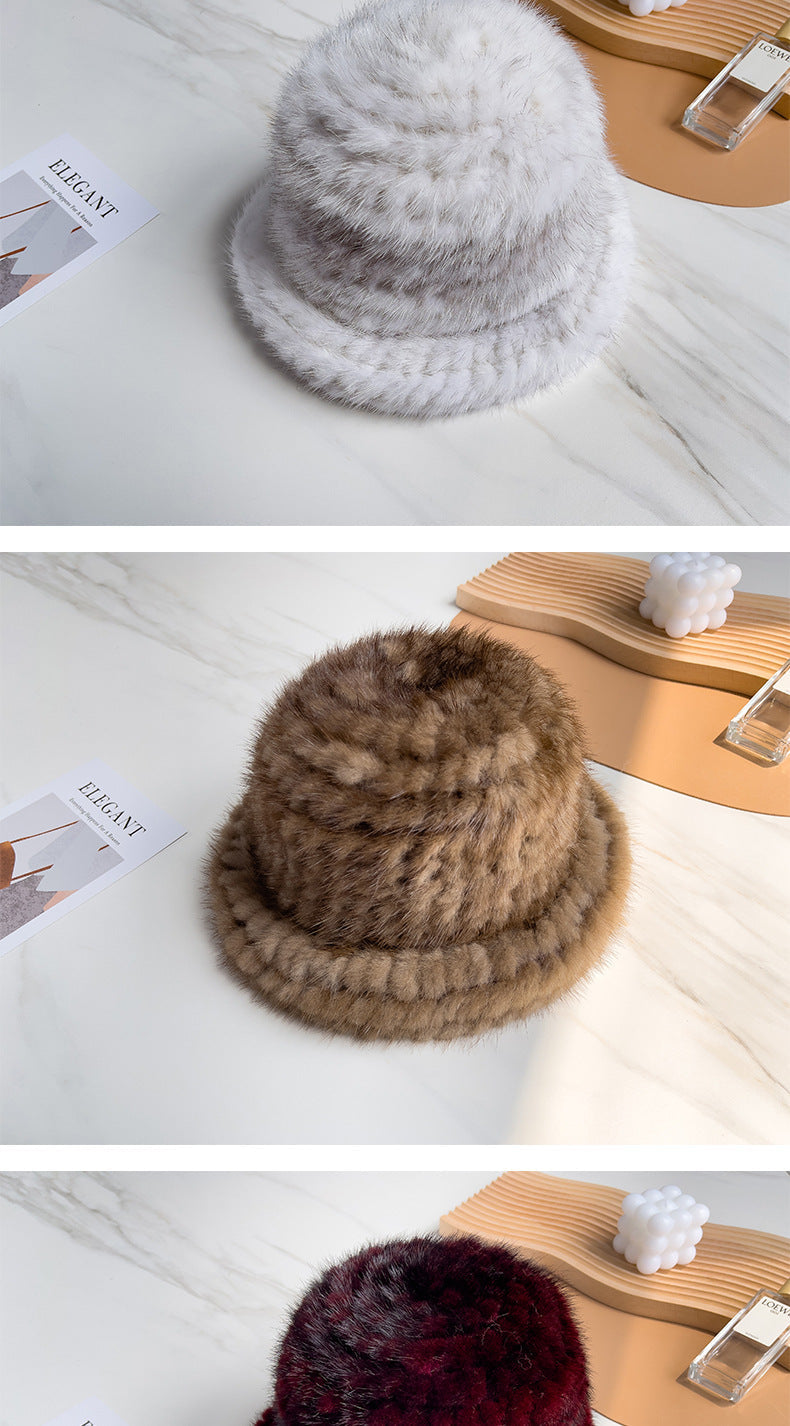 Elegant Mink Fur Beret - Winter Fashion Accessory