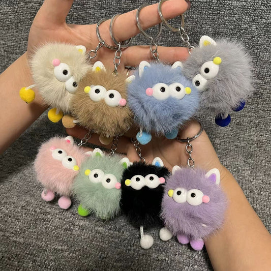 Cute Ear Fairy Plush Keychain - Cartoon Bag Charm