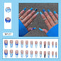 Long Blue Press-On Nails for Durable Wear