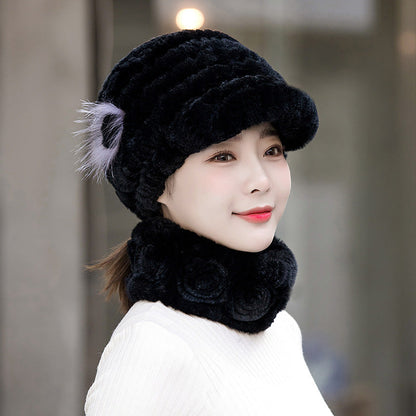 Warm Real Rabbit Fur Cap - Stylish Winter Hat