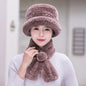 Winter Real Rabbit Fur Hat & Scarf Set - Stylish & Warm