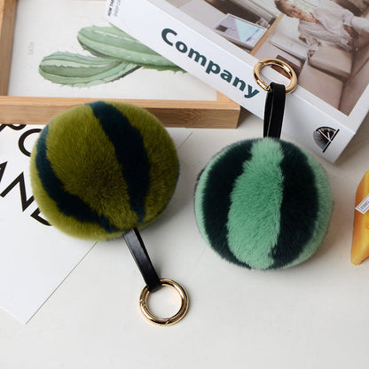 Cute Faux Fur Watermelon Toy - Bag Charm Keychain